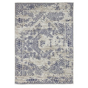 Modern blue Bombay cotton carpet 140x200 cm
