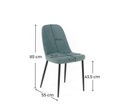 Set of 4 Fabric Chairs 55cm x 46cm x 85cm