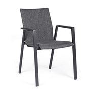 Anthracite garden chair with armrests Bizzotto