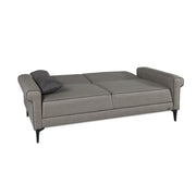 Silvera 3-seater sofa bed in gray brown herringbone fabric