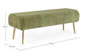 Olive-colored Selena 2-seater bench in velvet