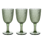 Set 3 Green Glass Goblets 250 Cc Davor Line