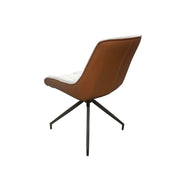 Light Grey Dining Chair with Lobster Faux Leather Backrest and Black Legs