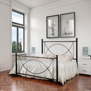 One and a half iron bed with footboard Nero LAGUNA 126x208x h117 cm