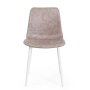 Kyra beige faux leather vintage chair
