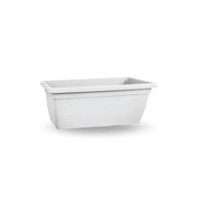 White rectangular planter with saucer