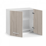 Modular wall-mounted dish drainer cabinet for kitchen elm Cm 80x32xH 72 with 2 doors