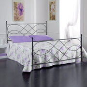 Wrought iron double bed with Anthracite MARGHERITA footboard 170x202x h122 cm