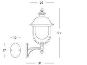 Applique In Alto E27 rustic grigiorame line