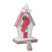 Resin house with white bird 13x11,5x25 cm