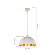 Topak ASZ0948 suspension lamp in white metal