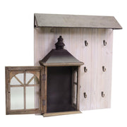 Wooden hanger with brown lantern 65 x 55.5 x h 15.5 cm