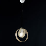 Hanging lamp in iron Ivory Tortora one light 25x h27 cm