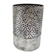 Silver metal candle holder cm ø11h15
