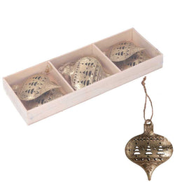 Metal decoration pack of 6 gold cm22x8h2,5