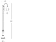 Black Transparent Floor Lamp in Die-Cast Aluminum