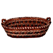 Oval walnut cream wicker weaving basket cm55x43h13