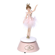 Pink ballerina resin music box cm10,5x10,5h22,5
