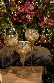 Set of 2 Candles in Golden Chalice