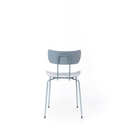 Polypropylene chair with blue seat