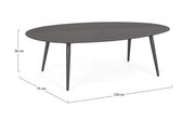 Outdoor coffee table in Anthracite aluminum RIDLEY 120x75x h36 cm