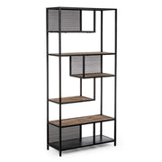 6 shelves industrial style metal bookcase cm 84x35x188h