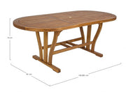 Extendable Oval Acacia wood outdoor table 150 - 200x90x h74 cm