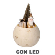 Metal Santa Claus inside gold ball cm ø11h17