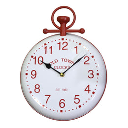 Round white metal clock cm27x4x35,5