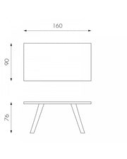 Fixed table 160 x 76 H cm - Bridge