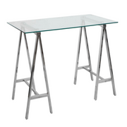 Alchimia Chrome modern desk with glass top 140x70x76h cm