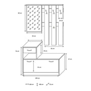 White vintage entrance wardrobe cabinet 100x25xh.180 cm
