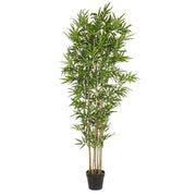 2x Home decoration bamboo plant with pot 185h cm