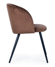 Queen rust velvet steel chair 53 x 57 x 81.5 cm