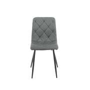 Dark Grey Upholstered Chair with Diamond Stitching