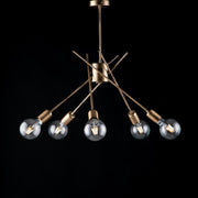 Modern urban industrial chandelier in brushed iron 56 cm