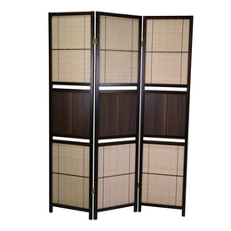 Foldable Walnut Room Divider - 44x2.1xh178.5 cm