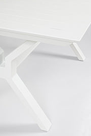 Kenyon white extendable garden table 180-240 x 100 cm