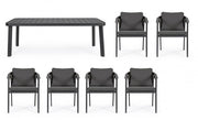 Cordova anthracite table + 6 chairs set