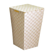 Square lined cream polyester basket cm33x33h53