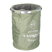 Foldable round green sack fabric basket cm ø40h55