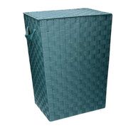 Rectangular lined aqua green polyester basket cm40x30h53