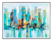 Quadro skyline city con cornice cm 120x90