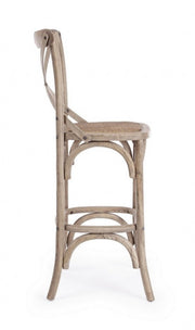 Gray bar stool in natural style wood