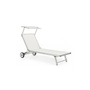 Cross cot with wheels in white aluminum