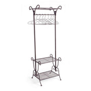 Brown steel coat rack with three shelves Brown MELANIE 55x46x h170 cm