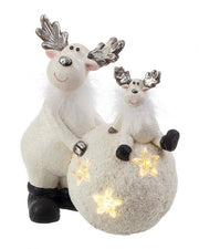 2x Forest Reindeer Sphere C Decoration