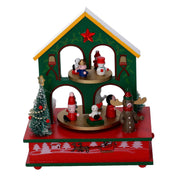 Wooden music box green house cm12x17h22