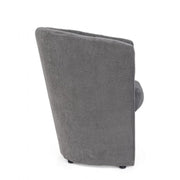 Armchair in wood and Anthracite fabric BELIZE 64,5x63x h76 cm