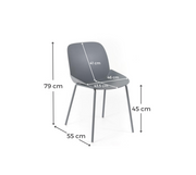 Set of 4 Polypropylene Chairs 55cm x 46cm x 79cm